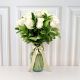 florero de rosas blancas con florero de cristal y envio a domicilio 